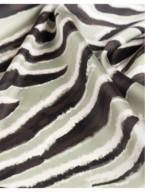 MIX AND MATCH Scarf Olive Zebra Πράσινο Μαντήλι